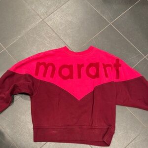 Isabel Marant Two-Tone Pink & Burgundy Logo Sweatshirt